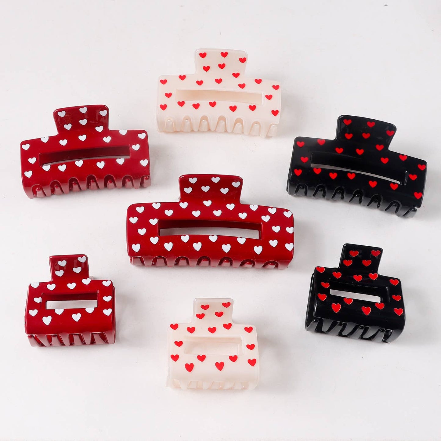 Valentine's Heart Print Romantic Hair Claw Clip