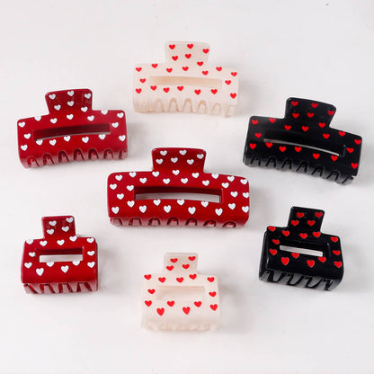 Valentine's Heart Print Romantic Hair Claw Clip