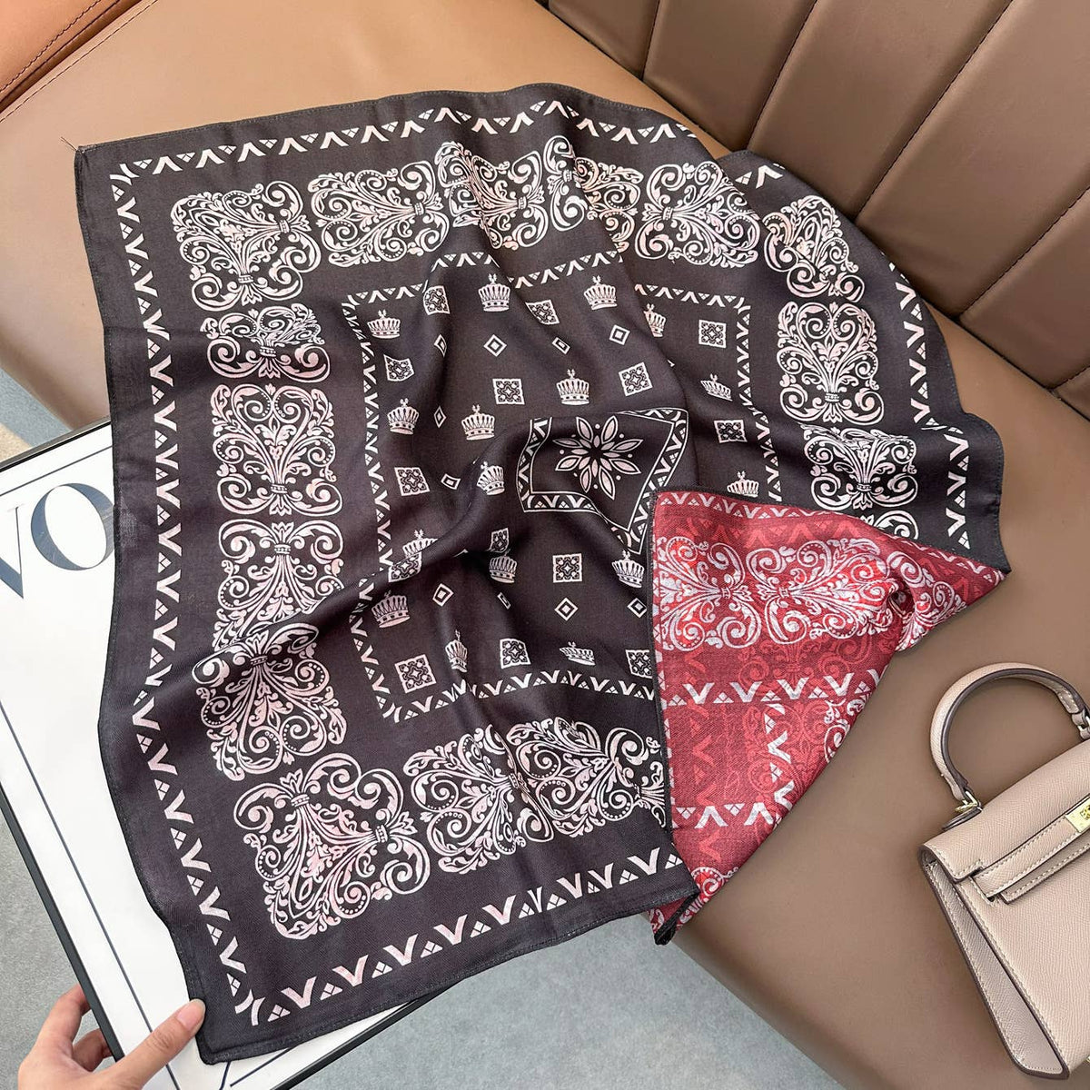Western Paisley Double Sided Bandana Square Scarf