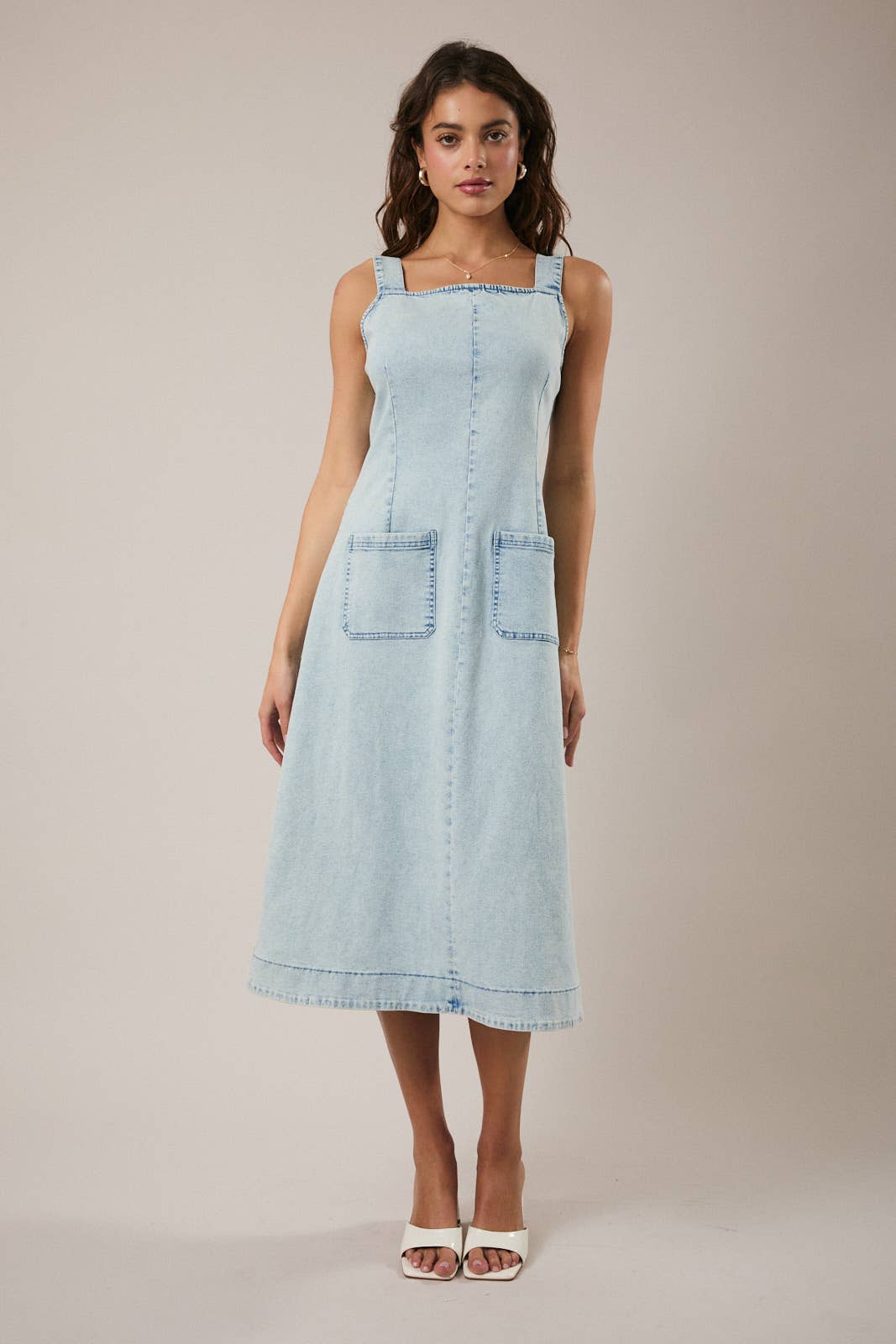 Light Wash Denim Midi Jumper