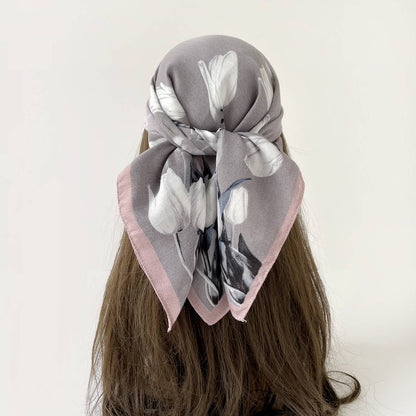 Vintage Floral Print Bandana Head Scarf