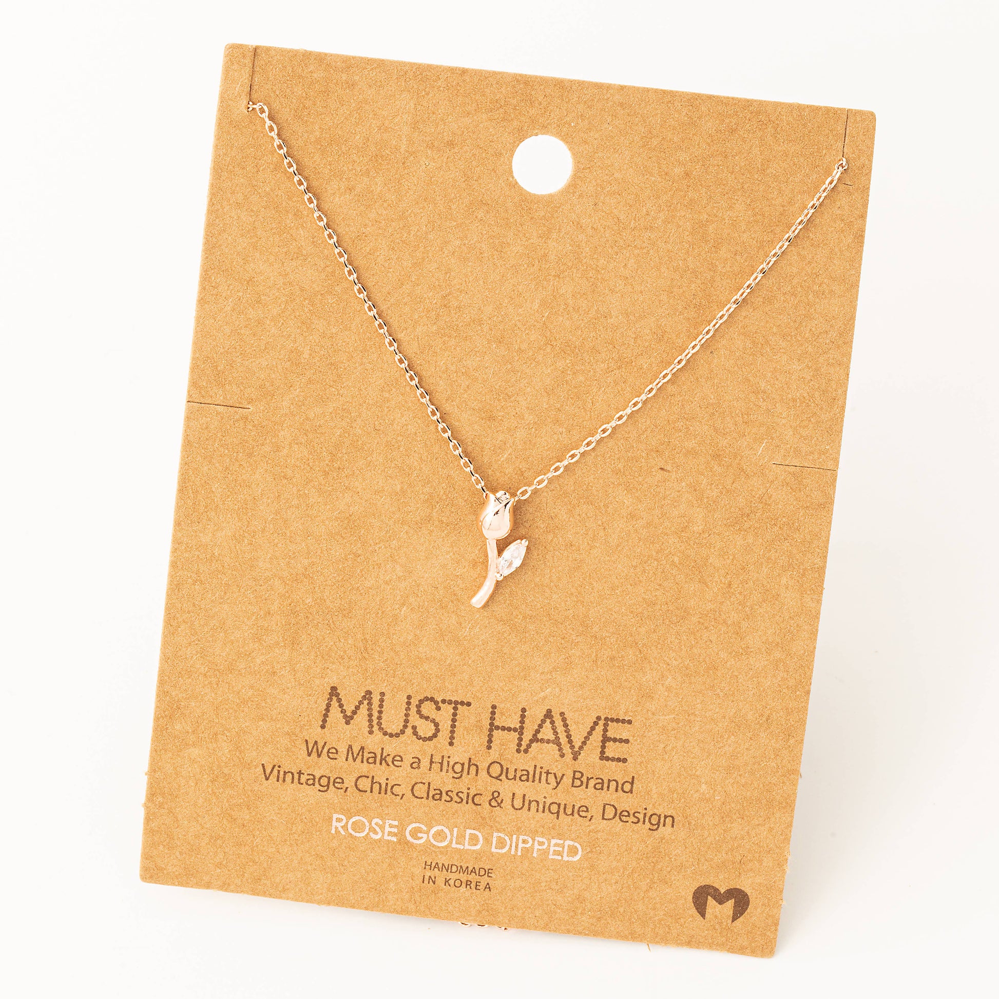 Dainty Tulip Flower Pendant Necklace