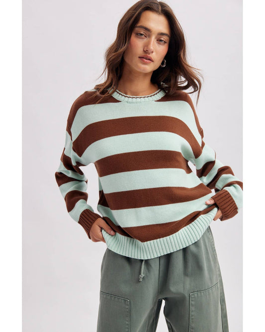 Mint Chocolate Chip Stripe Sweater