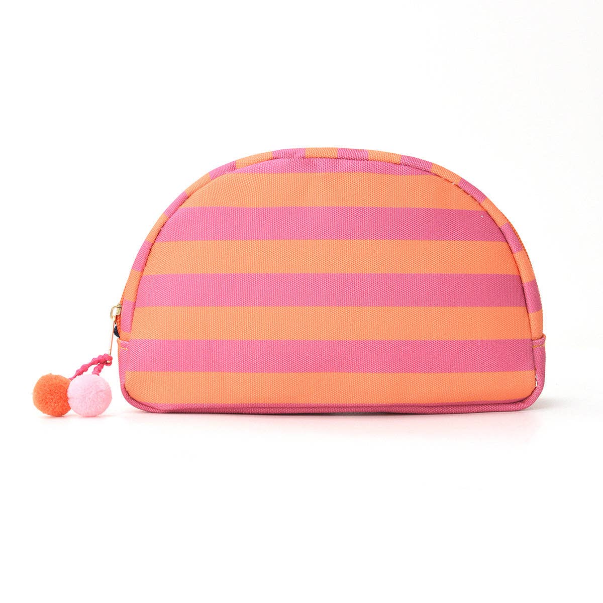 Shell-Shaped Striped Makeup Pouch