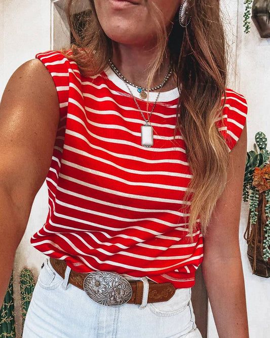 Red Stripe Tank Top