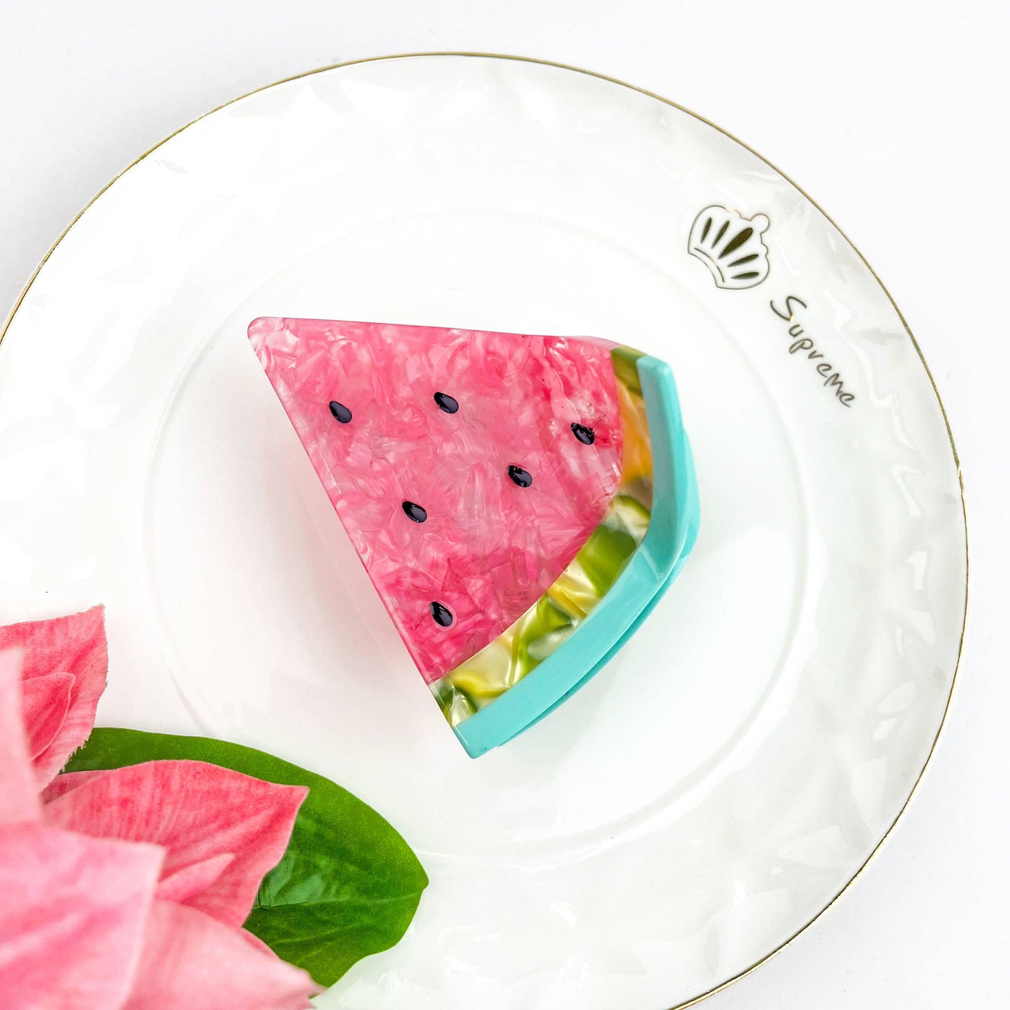 Watermelon Acetate Hair Claw Clip
