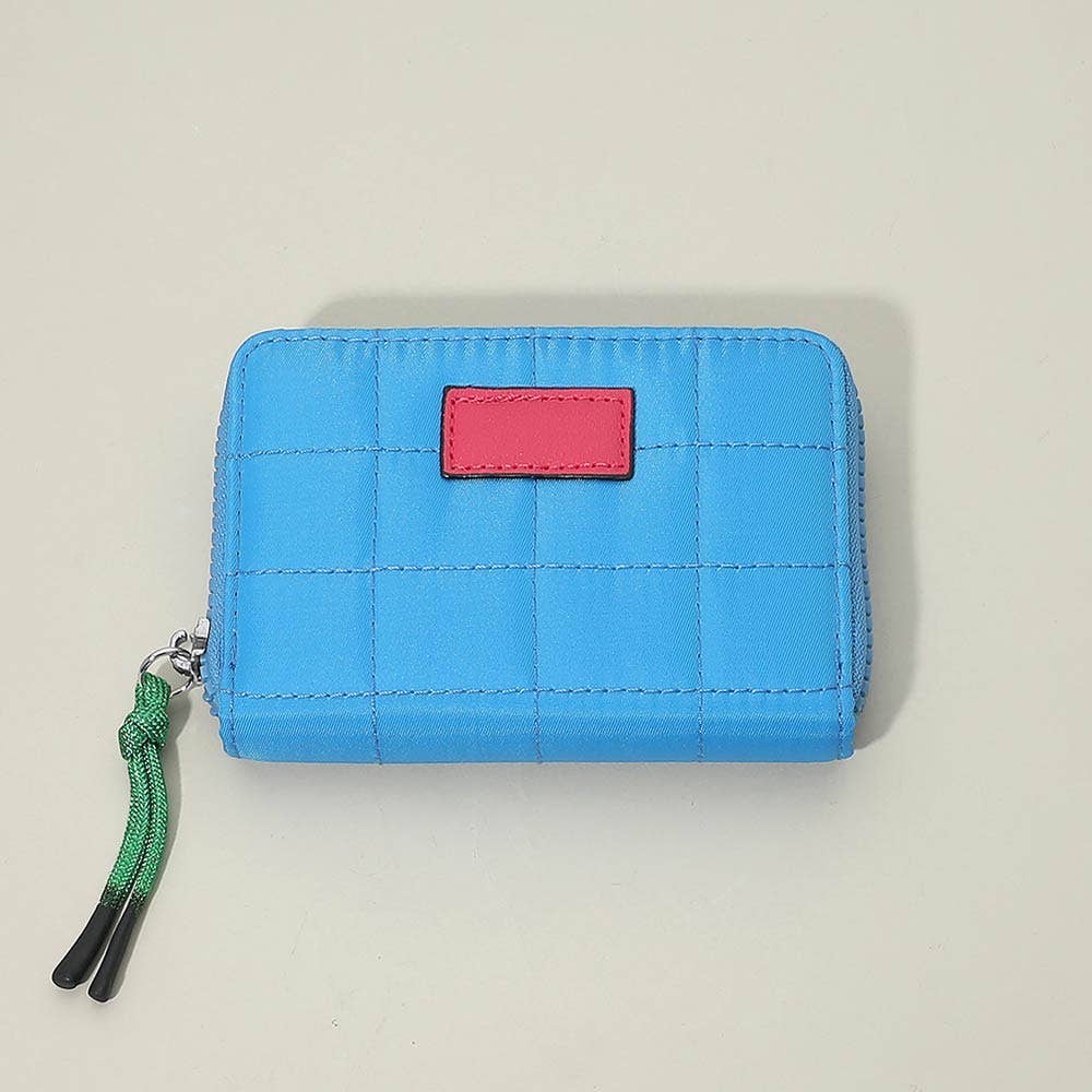 Bright Quilted Zip Around Wallet