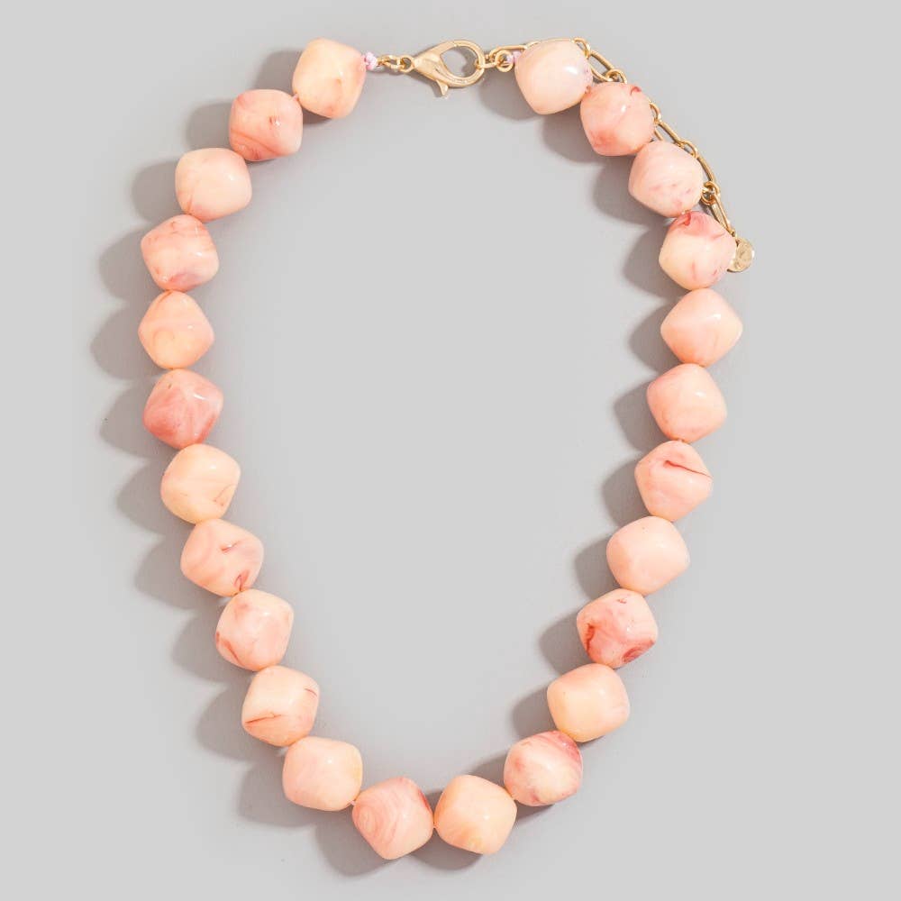 Irregular Marble Resin Beaded Necklace