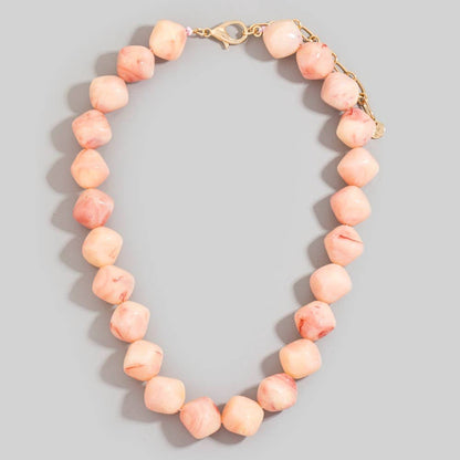 Irregular Marble Resin Beaded Necklace
