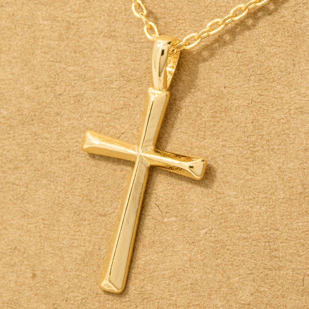 Gold Dipped Dainty Cross Pendant Necklace