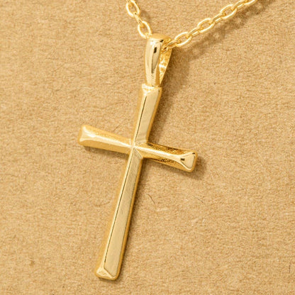 Gold Dipped Dainty Cross Pendant Necklace