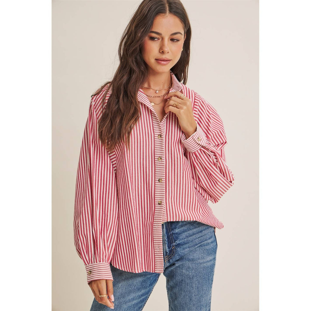 Frech Cafe Batwing Button Down Shirt