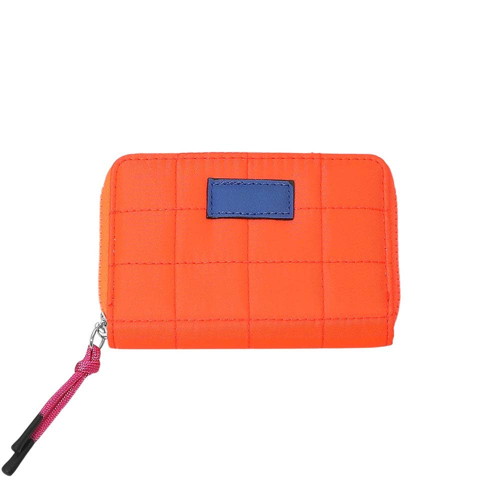 Bright Quilted Zip Around Wallet