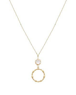 Fan Gold Clear Necklace