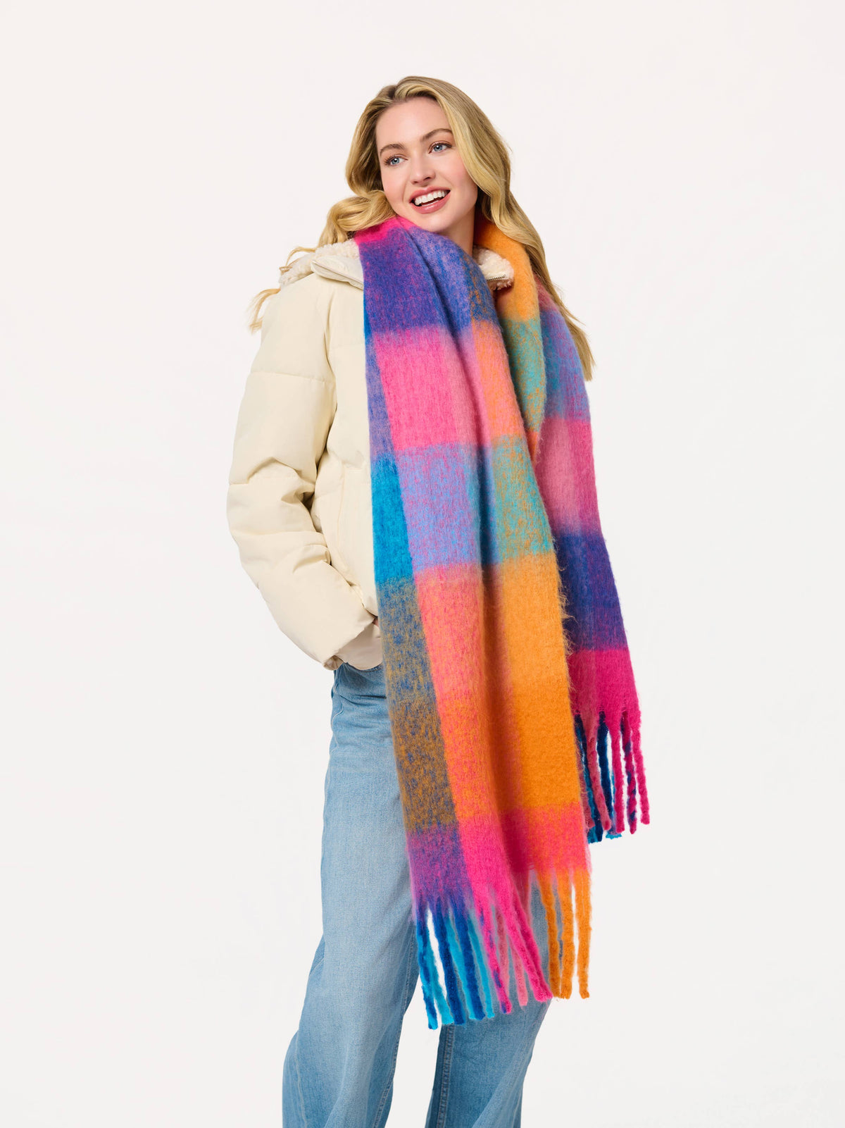Oversized Cozy Colorful Scarf