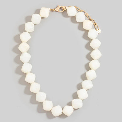 Irregular Marble Resin Beaded Necklace