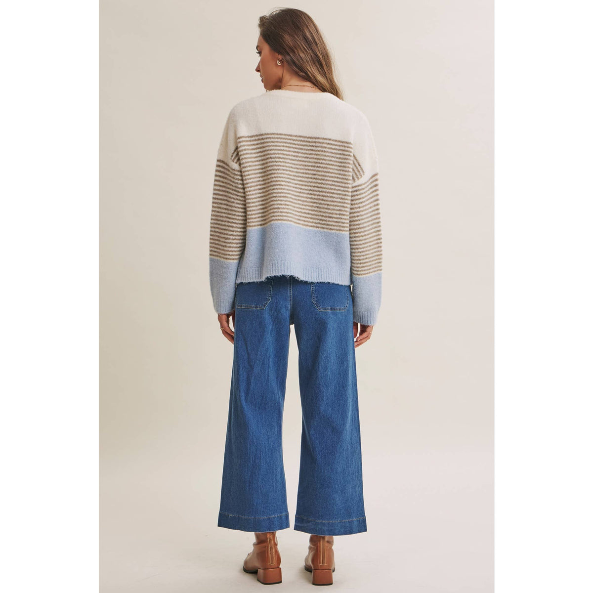 Chi Striped Colorblock Cardigan