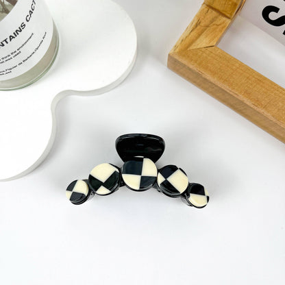 Small Black & White Checkered Hair Clip