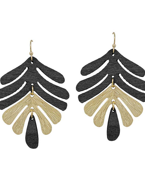 Ulta Black Leaf Earrings