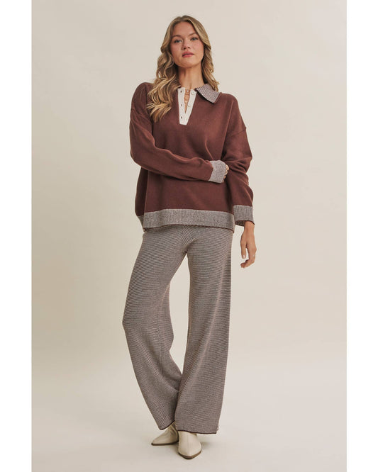 Cozy Cabin Pinstripe Henley