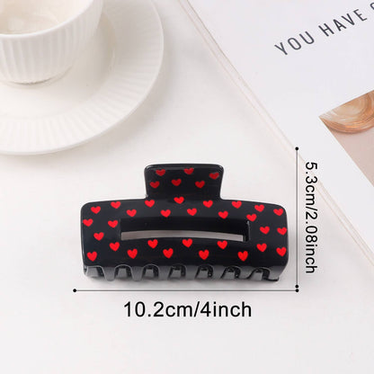 Valentine's Heart Print Romantic Hair Claw Clip