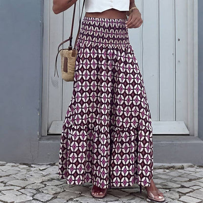 Geometric Chiffon Maxi Skirt