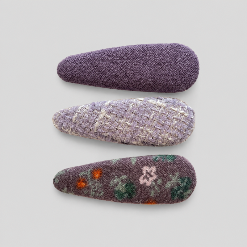 Patterned Fabric Snap Clip Set