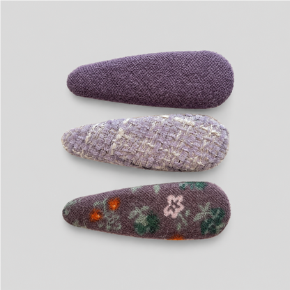 Patterned Fabric Snap Clip Set