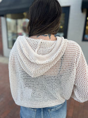 Taupe Fisher Net Button Cardigan
