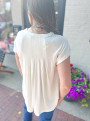 Off White Pleat Detail Top