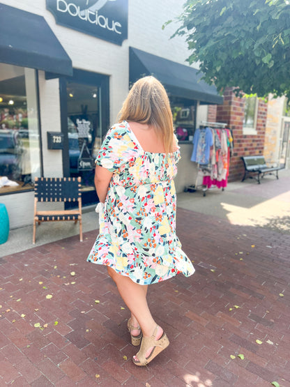 Sage Floral Printed Dress