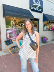 Textured Stripe Flowy Tank