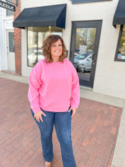 Bubble Gum Pink Textured Sweatshirt