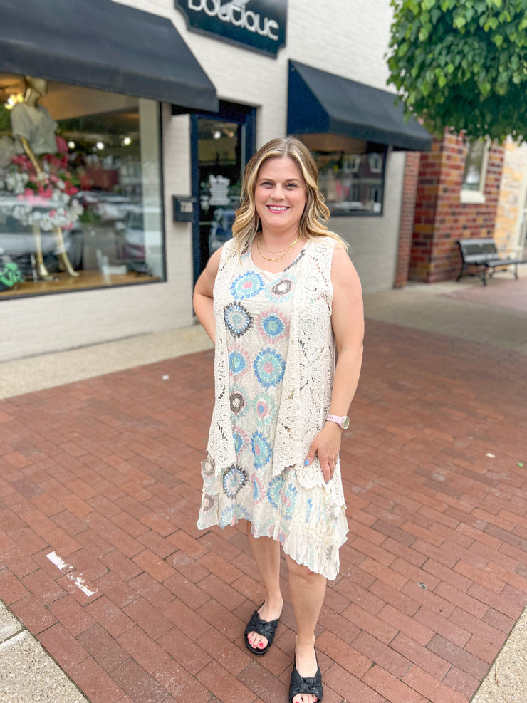 Lace Medallion Sleeveless Tunic