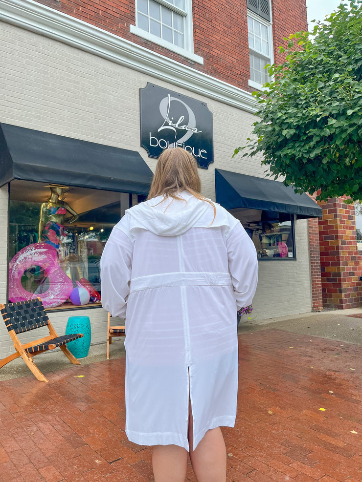 Off White Crinkle Duster Jacket