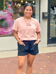 Black Linen Tie Shorts