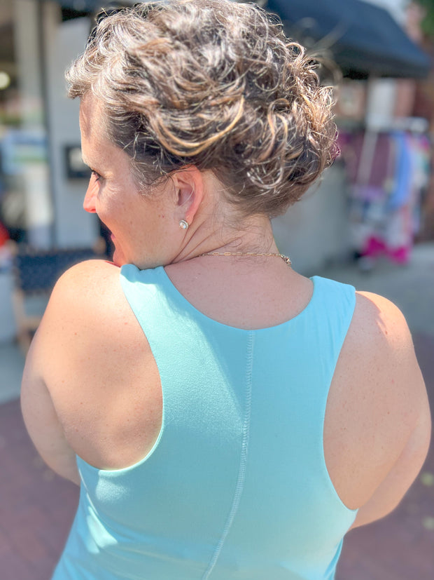 Mint High Low Racerback Dress