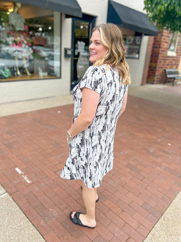 Black & White Geo Texture Dress