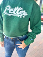 Green Retro Pella Cropped Sweatshirt