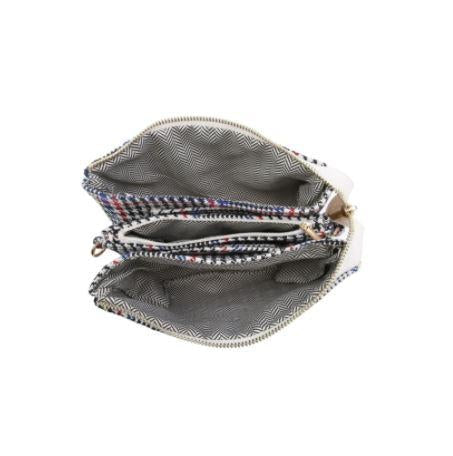 Charcoal Tri-Zip Crossbody/Wristlet