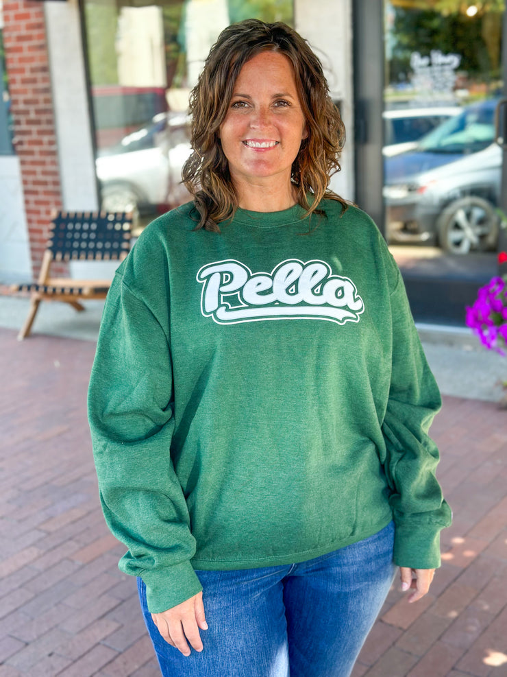 Green Retro Pella Crew Sweatshirt