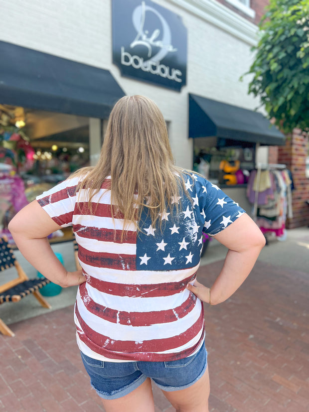 American Flag Graphic Tee
