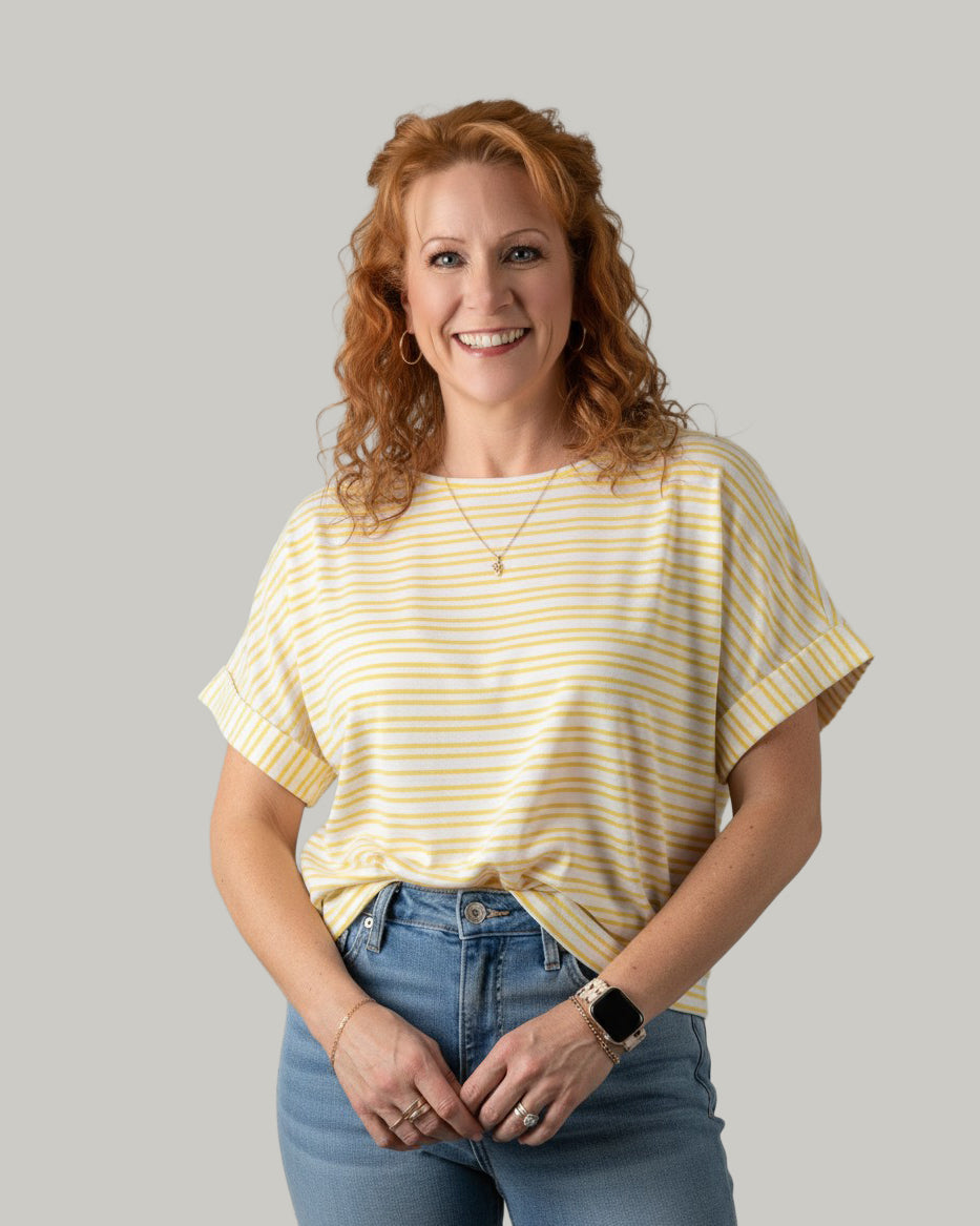 Sunshine Yellow Striped Top