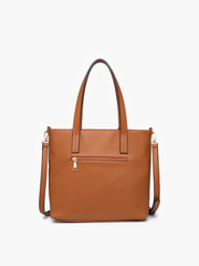 Brown Double Pocket Tote Handbag