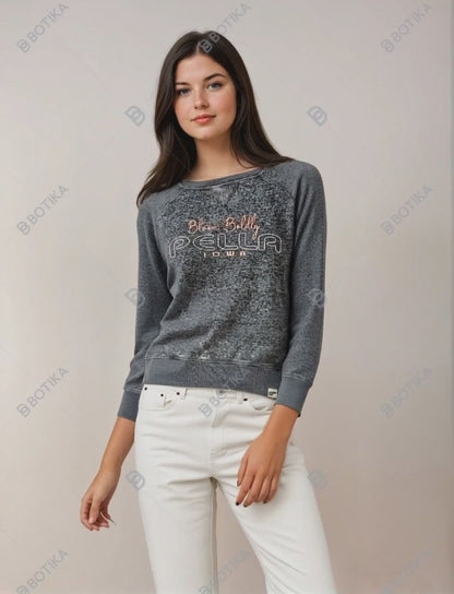 Bloom Boldly Pella Sweatshirt- Charcoal