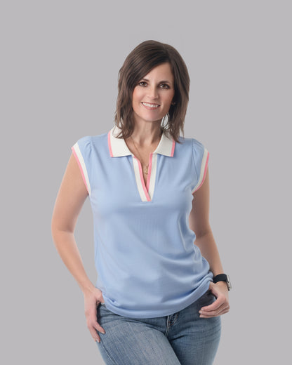 Johnny Collared Varsity Short Sleeve Top