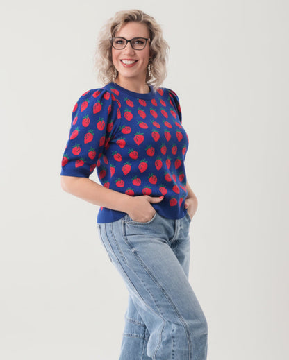 Short Sleeve Strawberry Sweater
