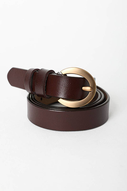 Gold Curved Buckle Waist Belt