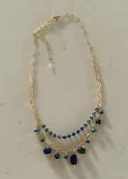 Layered Gold & Crystals Necklace