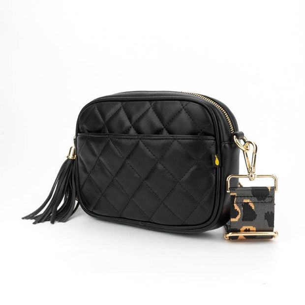 Black Quilted Courtney Crossbody- no strap